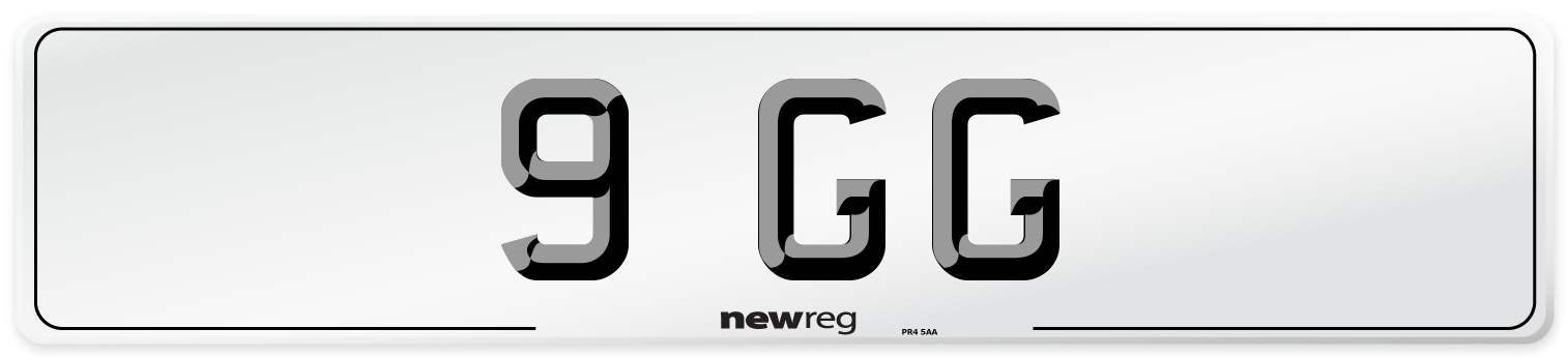 9 GG Number Plate from New Reg